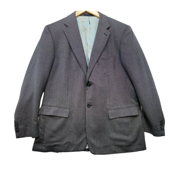 Jhane Barnes Mens Wool Preppy Academia Sportscoat Blazer Size 44 Grey - Picture 1 of 16